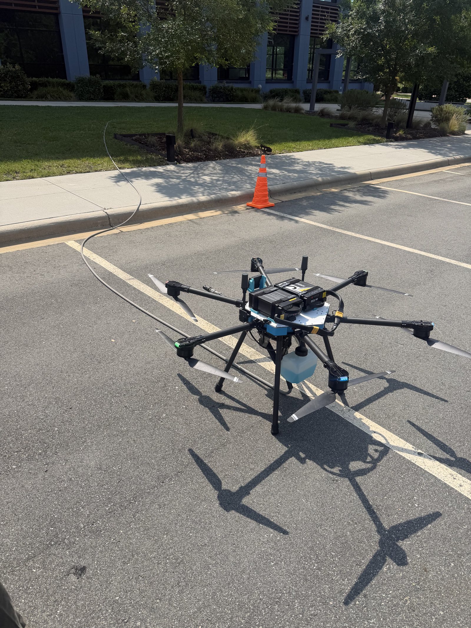 Finish One soft-wash drone on site